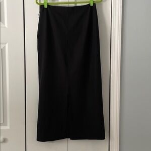 Animale Pencil Rayon Black Slit Skirt in Back Front Draping